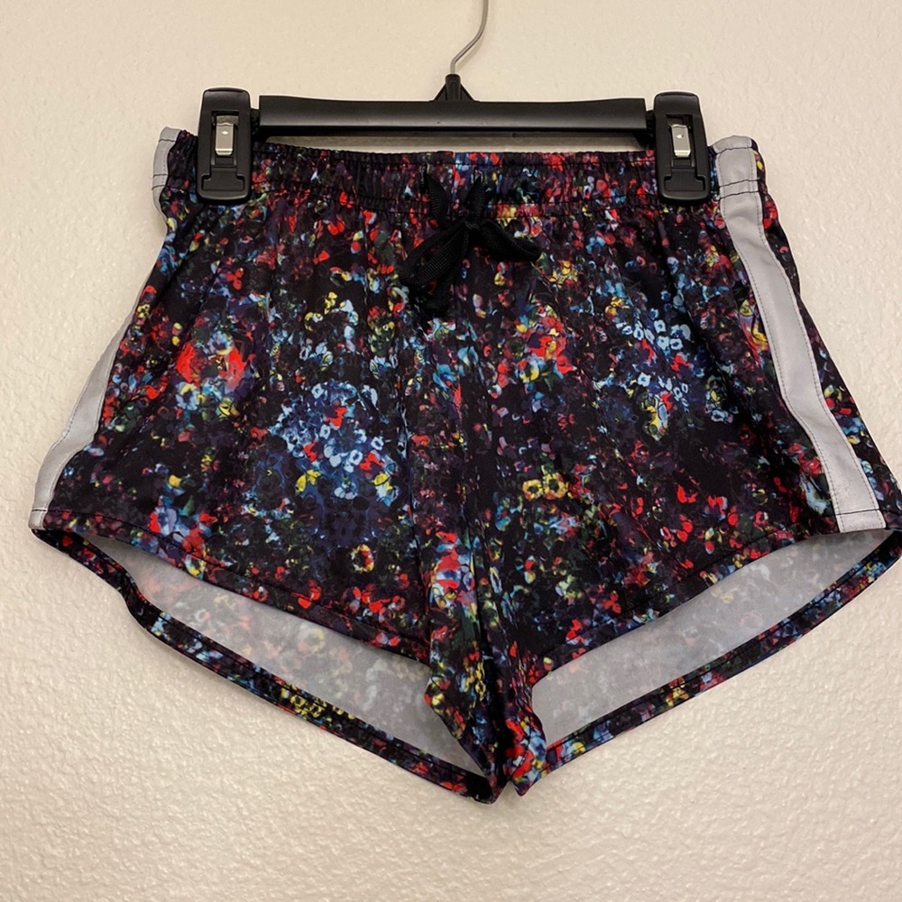 Zella, girl’s shorts, size 10/12, black with multi color design